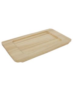 Serving dish, ceramic/wood, black/natural, 21.5x11 cm