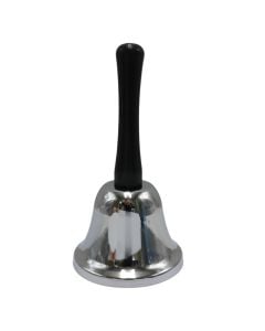 Table bell, chromed, silver color/black, 7.5 cm