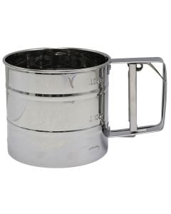 Powder shaker, stainless steel, silver color, Dia. 10 x H 9.5 cm