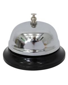Table bell, chromed, silver color/black, Dia. 8.5 cm