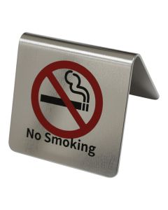 Label 'No Smoking', stainless steel, silver color, 5×5 cm