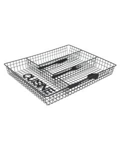 Spoon/fork holders, metalic, black, 32.5x26x4 cm