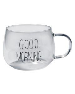 Tea cup 'Good Morning', glass, transparent, 300 ml / H 7 cm