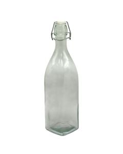 Bottle with clip, glass, transparent, Dia. 8 x H 32 cm