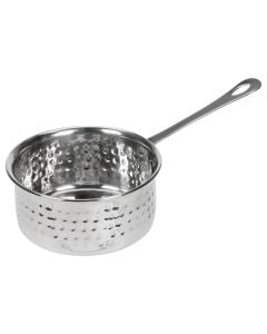 Sauce pan Hammered, stainless steel, silver color, Dia. 12 x H 5 cm