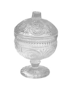 Bonbonniere, glass, transparent, Dia. 9.7 x H 14.8 cm