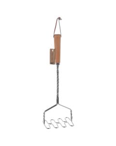 Potato masher, metal/wood, silver color/natural, 37 cm