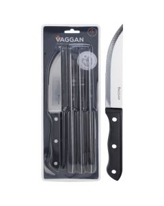 Set thikë mishi (Pk 4), inoks, e zezë, 25 cm