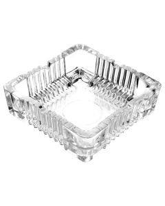 Ashtray, glass, transparent, 10x10x3.5 cm