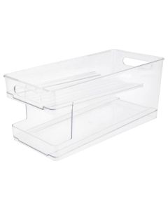 Organizues frigoriferi me 2 kate, plastike, transparente, 17.8x12.1x35.5cm