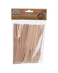 Set lugë/pirunj (PK 48), druri, natyrale, 22x14x3 cm