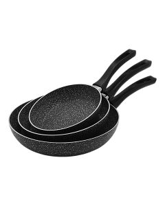 Set with induction granite pan Lavilla, aluminum, grey, 18/22/26 cm