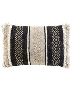 Mirage decorative pillow, polycotton, natural/black, 30x50 cm