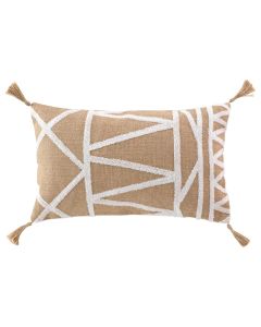 Asmara decorative pillow, polycotton/jute, natural/white, 30x50 cm