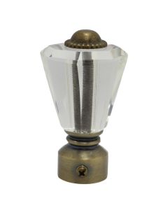 Knobs for stainlees steel rod, glass, transparent, Dia. 28 mm