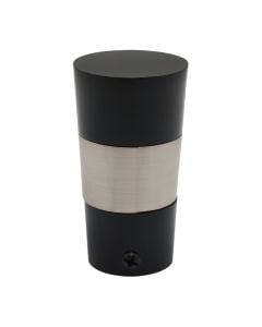 Metal finish for curtain rod, stainless steel, black, Dia. 28 mm