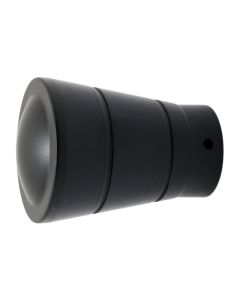 Metal finish for curtain rod, stainless steel, black, Dia. 28 mm