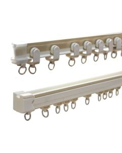 Single rail with accessories, aluminum, white, 1.8 m
