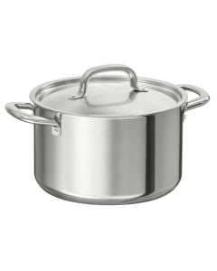 Induction casserole RomaInox Italy with lid, stainless steel, silver solor, 5L / Dia. 22 x H 14 cm