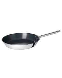 Induction frying pan RomaInox Italy with non-stick coating, stainless steel, silver solor, Dia. 28 x H 5 cm
