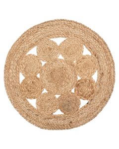 Placemat Lace Pia, jute, beige, Dia. 38 cm