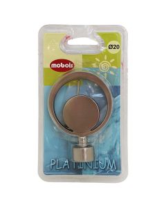 Knobs for curtain rod, metalic, silver color, Dia. 20 cm