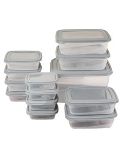 Storage container set Cook&Keep (13 pieces),  PP/Silicone, transparent/assorted colors, 3x300 / 4x600 / 2x2000 / 1x6000 ml / 27.5x20.5x15.5 cm