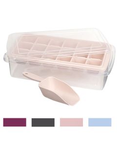 Tropical ice cube maker with spoon and container, plastic, assorted colors, 27x14x8 cm