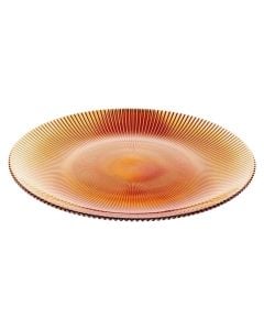 Serving plate, glass, brown, Dia. 28 x H 2.2 cm