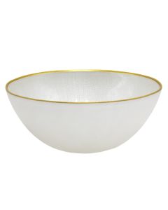 Bowl, glass, white with a gold outline, Dia. 21 cm
