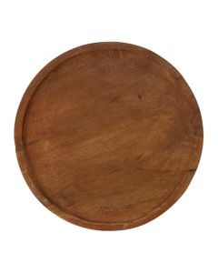 Serving plate, mango wood, brown, Dia. 28 cm