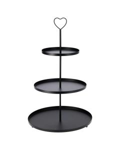 Cake stand, iron, black, Dia. 30 x H 48 cm