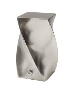 Metal finish for curtain rod, stainless steel, silver color, Dia. 28 mm