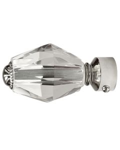 Finish for curtain rod, glass, transparent, Dia. 28 mm