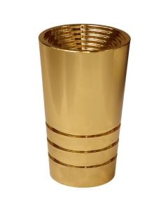 Metal finish for curtain rod, stainless steel, gold, Dia. 28 mm