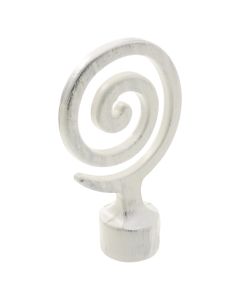 Knob for curtain rods, metallic, white/silver, Dia. 20 mm