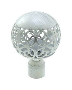 Knob for curtain rods, metallic, white/silver, Dia. 20 mm