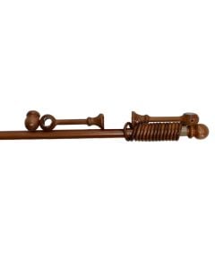 Curtain rod set with two ceiling suports and knobs, wooden, assorted colors, 160 cm x 28 mm