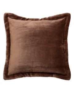 Cuddly decorative cushion, polyester, brown, 53x53 cm