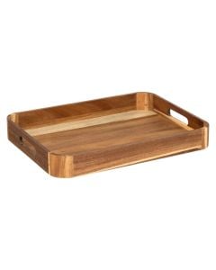 Serving tray, wooden, brown, 40x30x5 cm