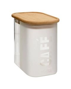 Glassy coffee jar, glass/bamboo, transparent/natural, 875 ml / 9x13x8.5 cm