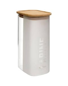 Glassy flour jar, glass/bamboo, transparent/natural, 1.6L / 9x13x21.5 cm