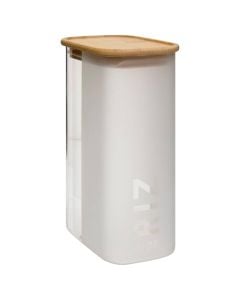 Glassy rice jar, glass/bamboo, transparent/natural, 1.6L / 8x12x21.5 cm