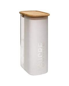 Glassy sugar jar, glass/bamboo, transparent/natural, 1.6L / 8x12x21.5 cm