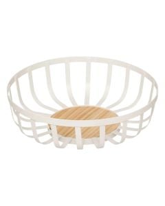 Mbajtëse frutash Balm, çelik, e bardhë, Dia. 28 x H 9 cm