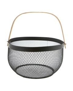 Shportë servirje Mayaj, çelik, e zezë, Dia. 26.2 x H 14.5 cm