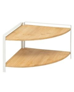 Ordera 2-tier kitchen organizer, steel/bamboo, natural/white, 29.7x29.7x20.5 cm