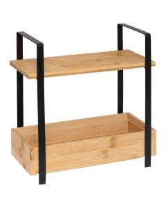Ordera 3-tier organizer, steel/bamboo, natural/black, 30x14x30 cm