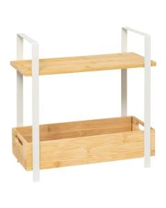 Ordera 3-tier organizer, steel/bamboo, natural/white, 30x14x30 cm