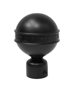 Metal finish for curtain rod, stainless steel, black, Dia. 28 mm